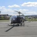 Flugplatz Bad Neustadt - Grasberg, Oldtimer Bell 47 G bei Startvorbereitungen am 25.4.2021