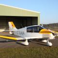 Motorflugzeug+DR+400+vor+der+gr%C3%BCnen+Halle+nach+meinem+Weihnachtsflug.