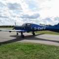 Flugplatz Bad Neustadt - Grasberg am 21.8.2024, DA 50 im Gegenlicht