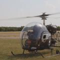Bell 47 startet vor dem Clubheim