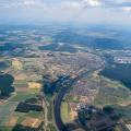 Karlstadt, Foto aus dem wunderbar hoch fliegenden Segelflugzeug.