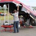 Warm-up eines Dragracing Fahrzeugs