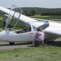 Flugplatz Bad Neustadt - Grasberg, 1. Alleinflug Yuri am 5.8.2022, kurz vor dem Einklinken erster Start allein