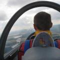 Copilotensicht beim F-Schlepp (Blick aus dem Twin)