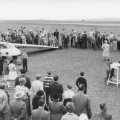 hier findet wohl gerade eine Ansprache oder auch Flugzeugtaufe statt, das Bild soll vom Flugtag 1963 stammen